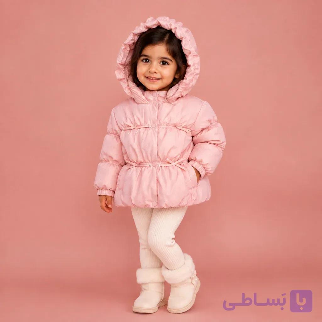 174 – کاپشن وارداتی شاین دار صورتی — تصویر 1