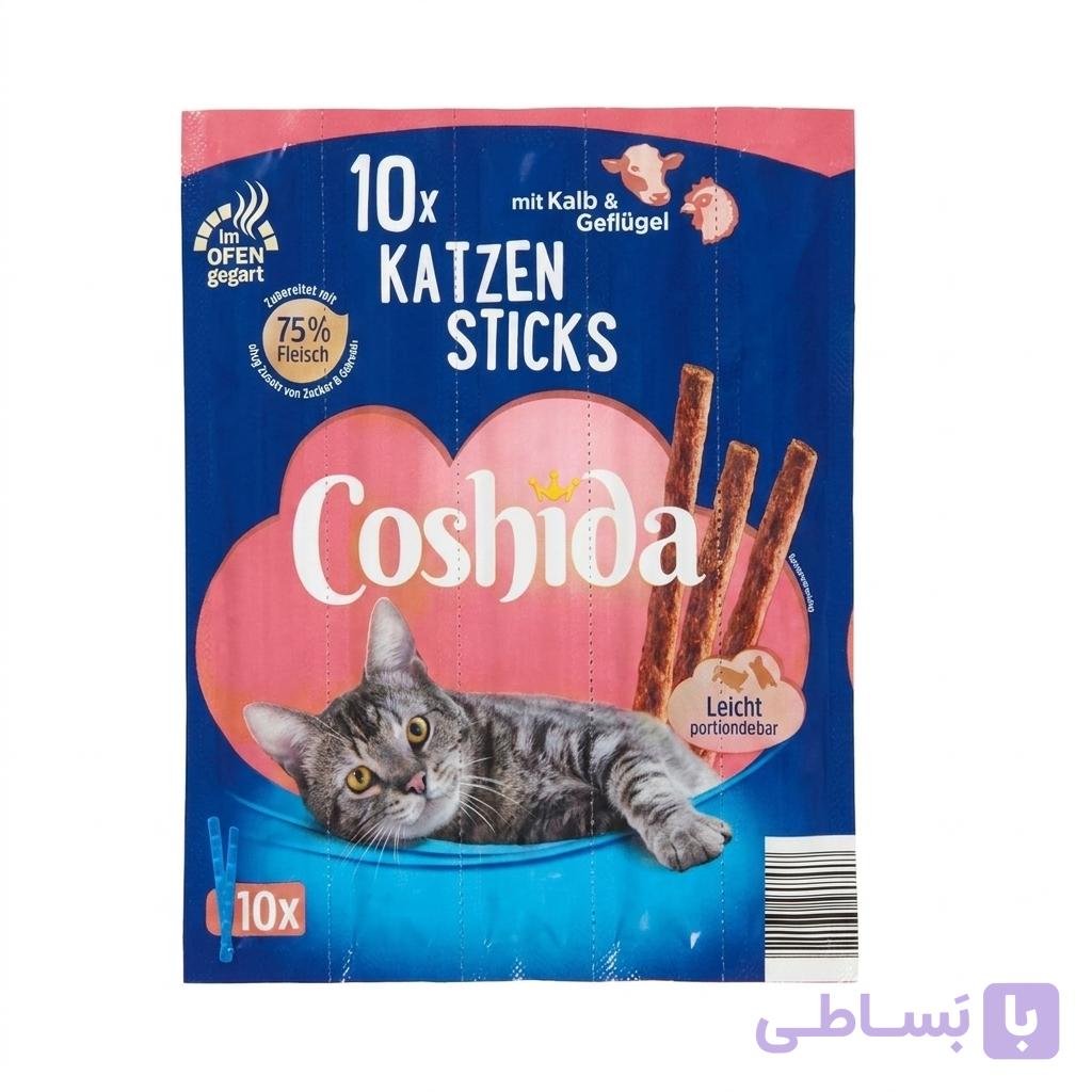 تشویقی مدادی گربه کوشیدا (COSHIDA) طعم گوشت گوساله و طیور بسته یک عددی