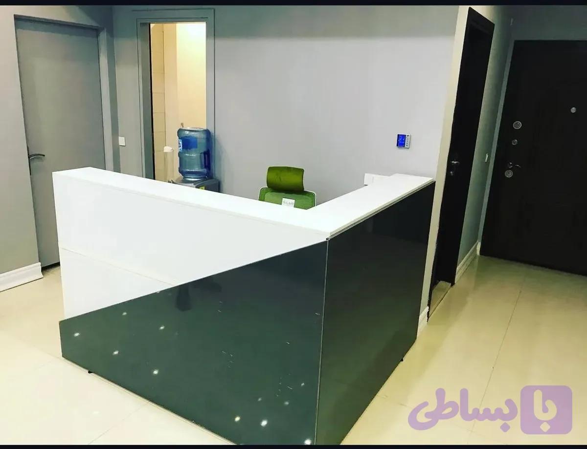 میز کانتر آبنوس جنس ام دی اف ال شکل کد R315 قابل سفارش در ابعاد و رنگ های مختلف