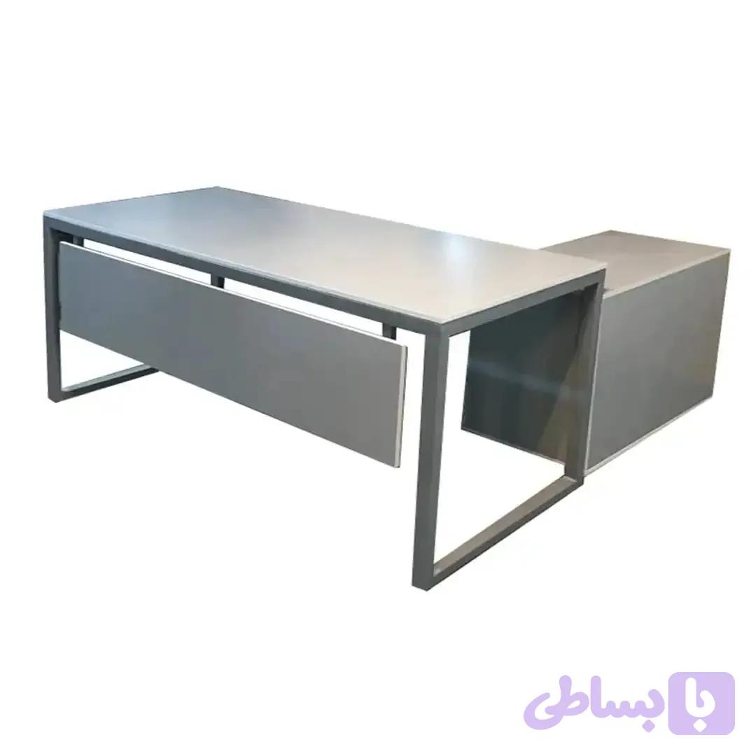 میز کارشناسی و کارمندی MDF پایه فلزی ال دار کد E209 قابل سفارش در ابعاد و رنگ های مختلف
