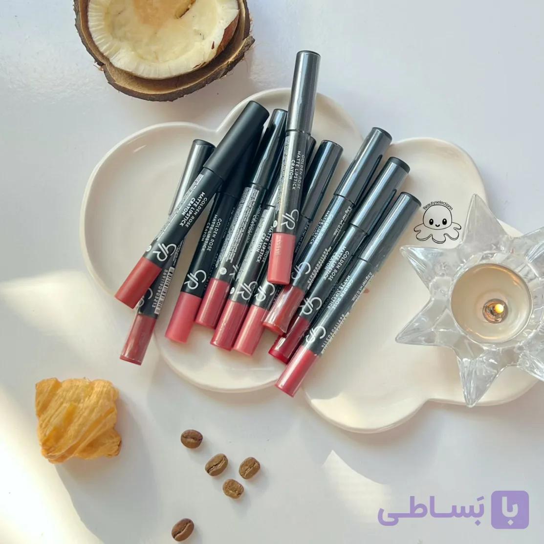 رژلب مدادی کرایون گلدن رز | Lipstick Crayon golden rose — تصویر 1