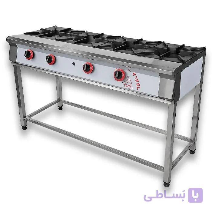 اجاق گاز چهار شعله پایه دار مربع — تصویر 1