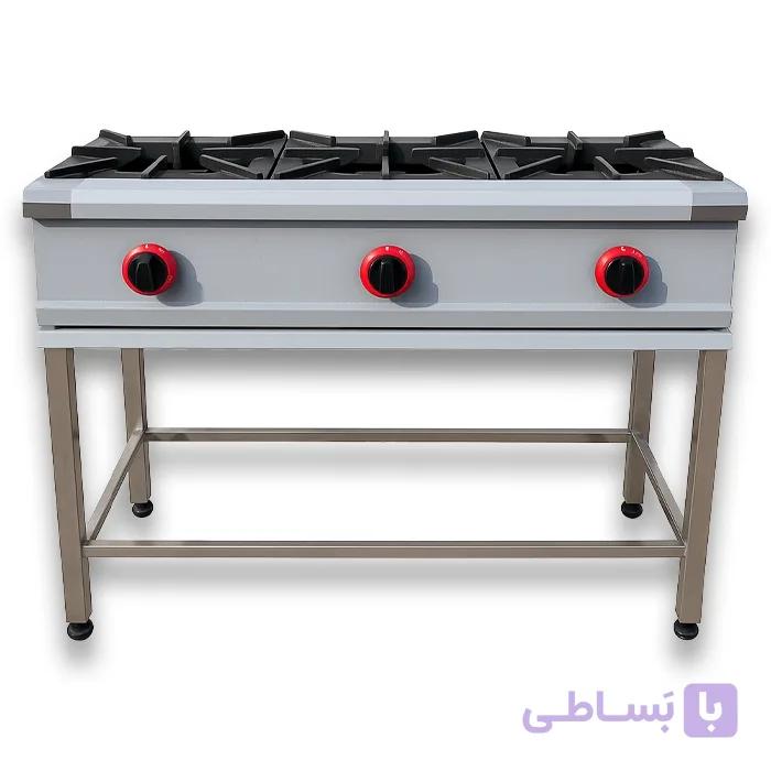 اجاق گاز سه شعله پایه دار استیل — تصویر 1