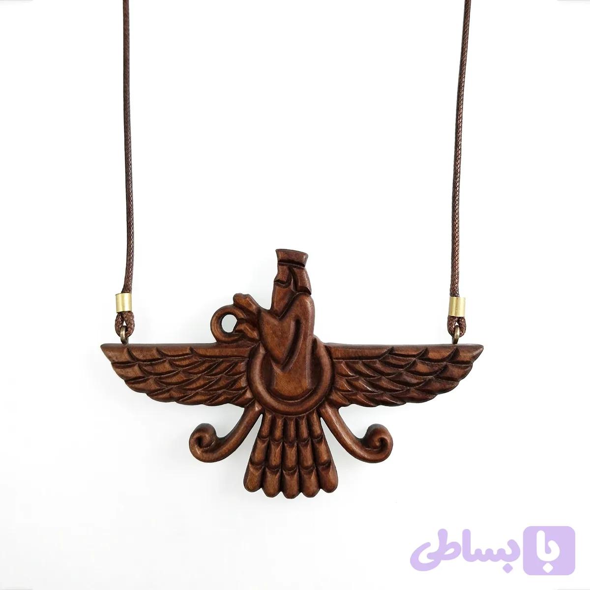 گردنبند چوبی فروهر کد HG-159 — تصویر 1
