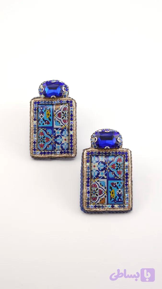 گوشواره جواهردوزی دستساز نگارین