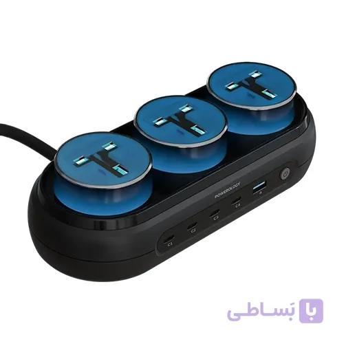 چندراهی پاورولوژی مدل Powerology Holix GaN Power Station PWHPS413GY — تصویر 1