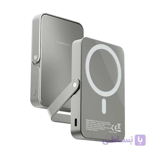 پاوربانک 10000mAh مگ‌سیف پاورولوژی Powerology MagSafe Power Glass Surface 20W PPBCHA36 — تصویر 1