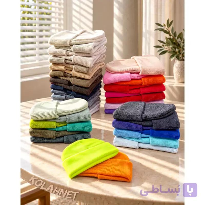 کلاه  بافت ساده رنگی کد 6430 — تصویر 1