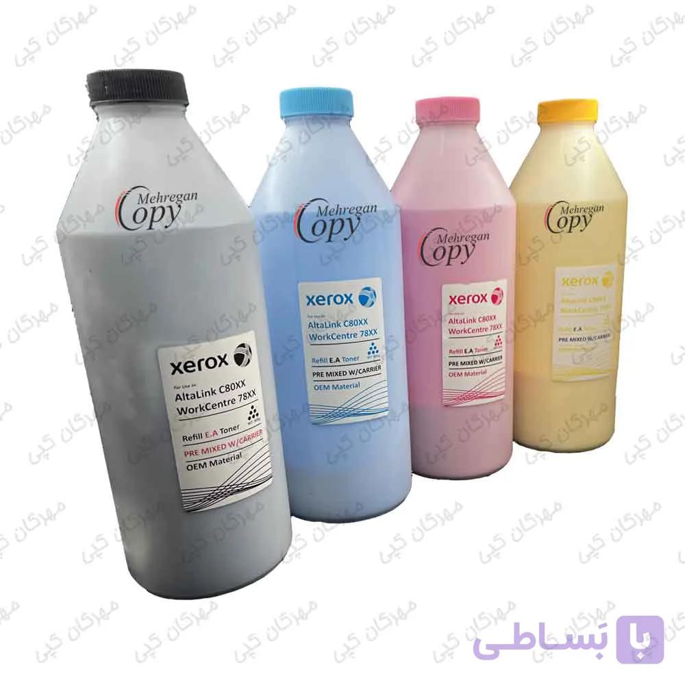 سری (۴عدد) تونر شارژ رنگی کپی زیراکس Xerox 7556/7855/7970/8055 فابریک — تصویر 1