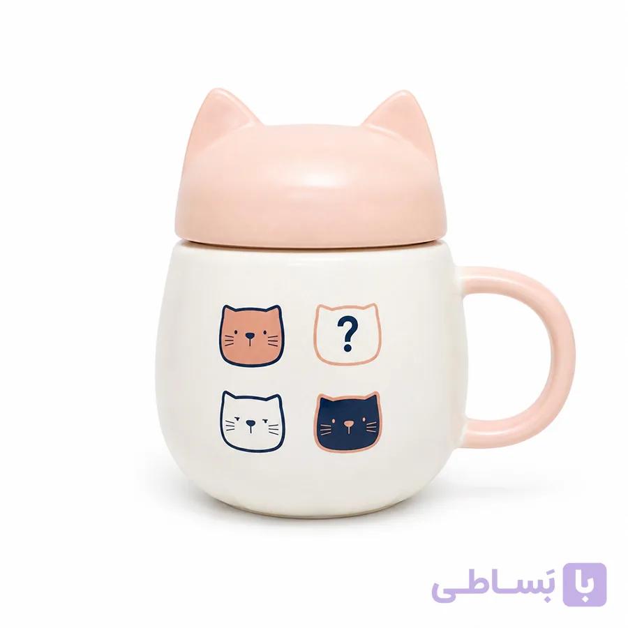 ماگ طرح گربه درب پیچی