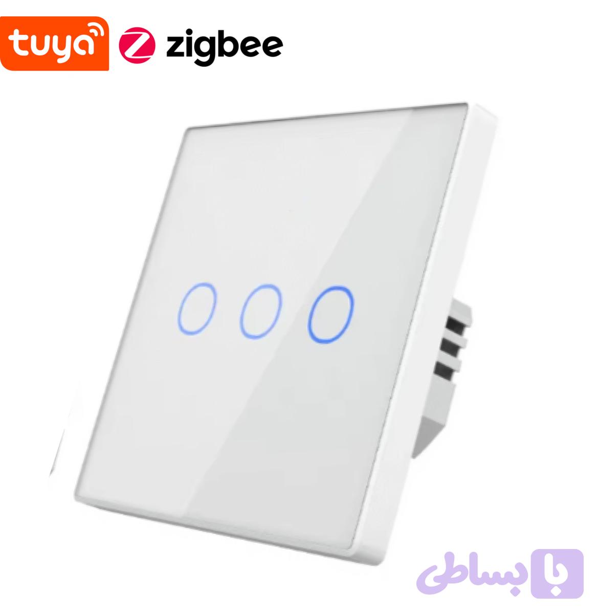 کلید هوشمند سه پل Zigbee Tuya 10A - سفید