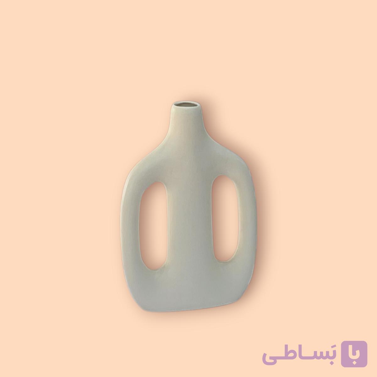 گلدان سرامیکی دو دسته متوسط