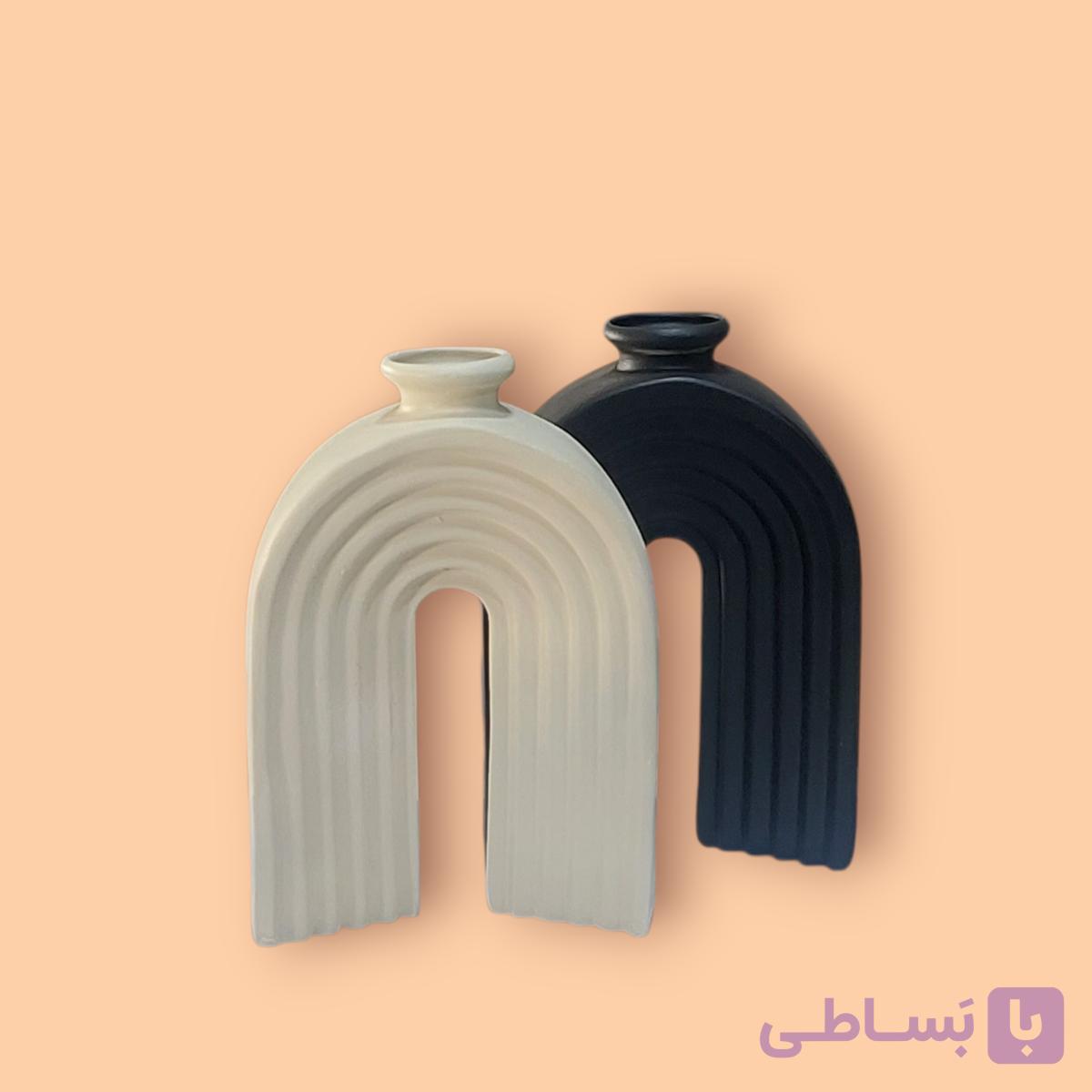 گلدان سرامیکی رنگین کمانی