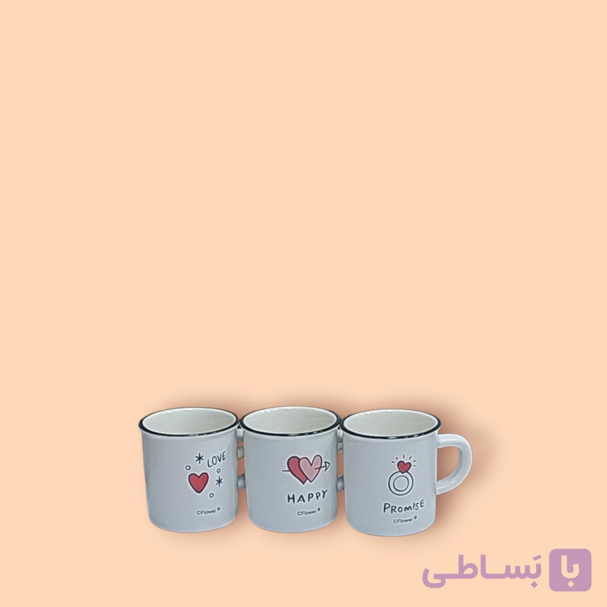 شات قهوه سرامیکی طرح عشق