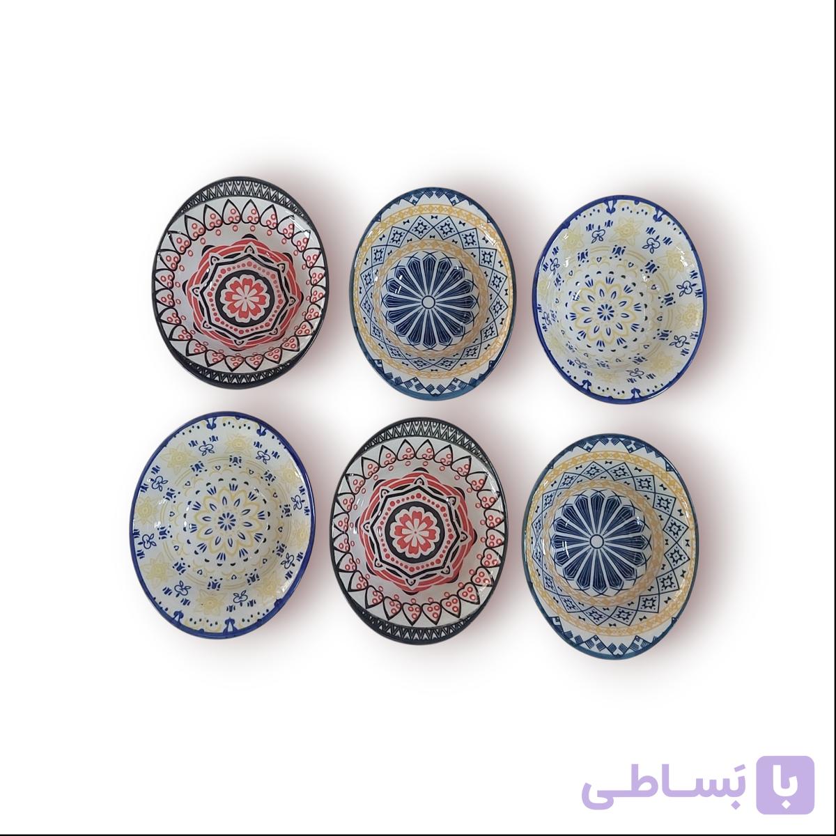 پیاله سرامیکی مدل بیضی داخل طرح دار (بدون جعبه ) جفتی .2عددی