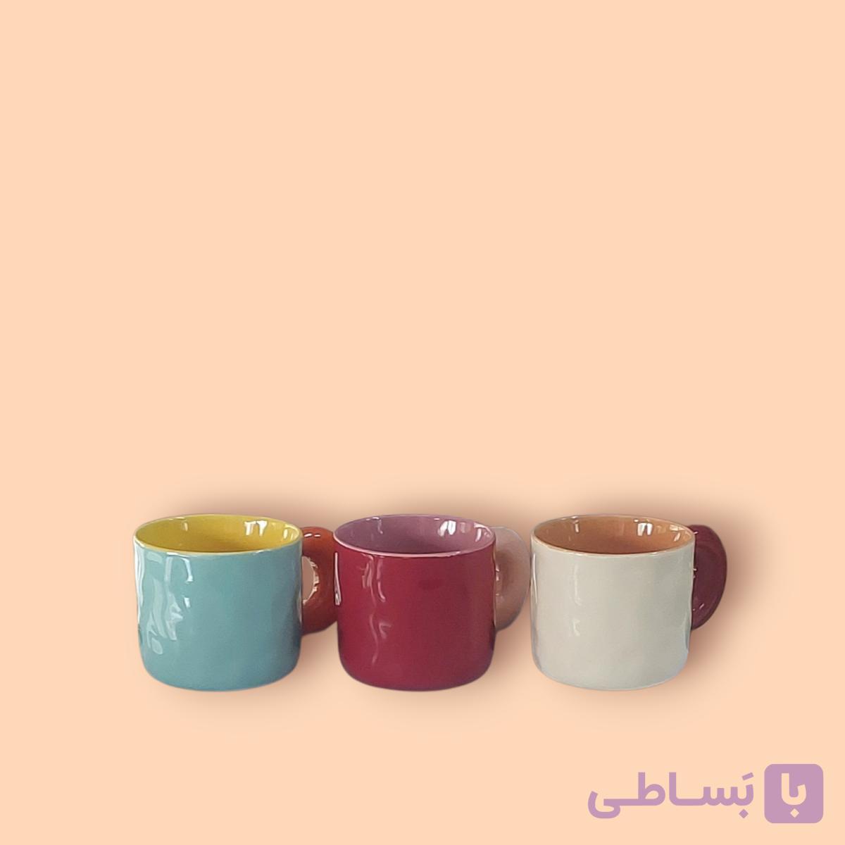 ماگ سرامیکی دسته دوناتی رنگ پاستلی (بدون جعبه)