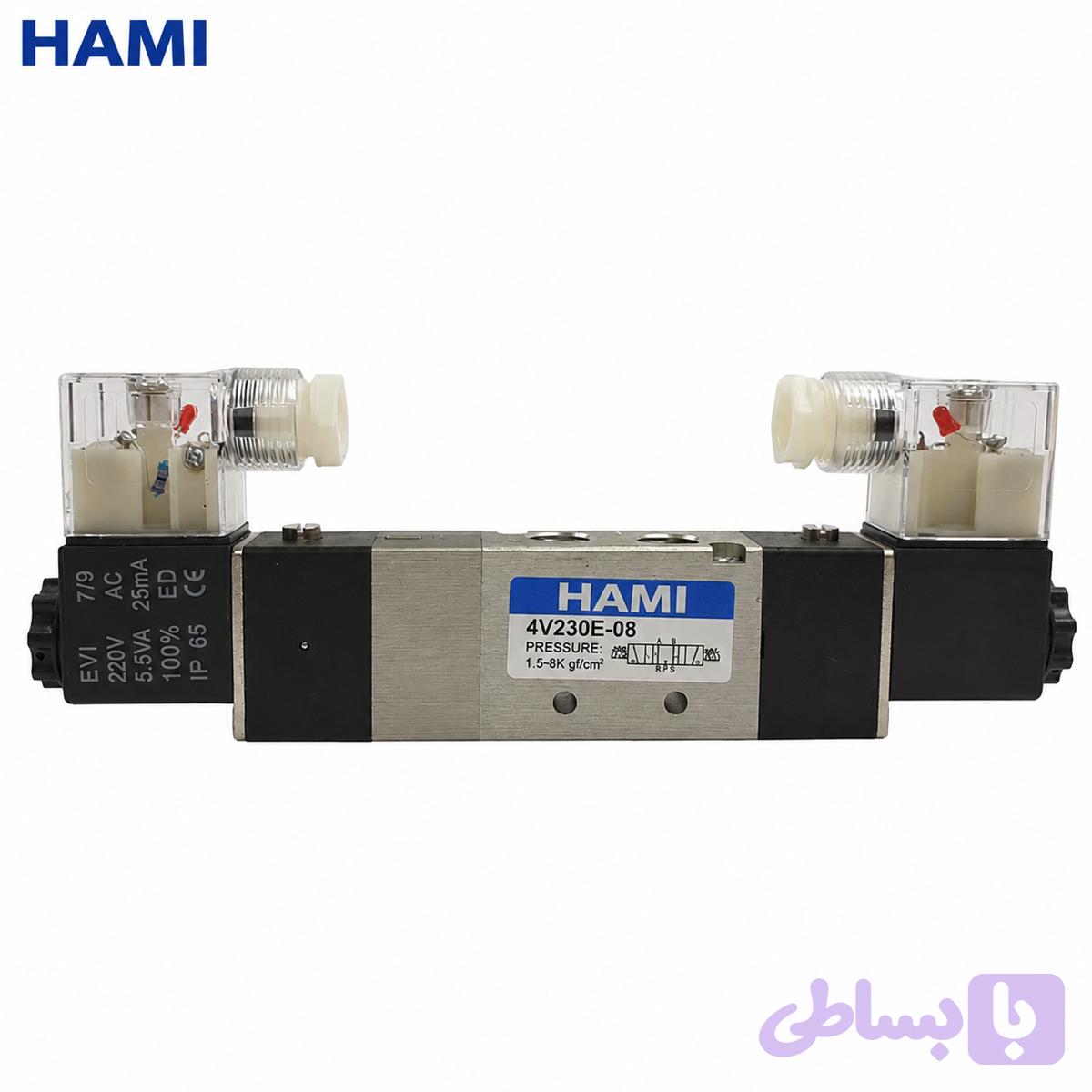 شیر برقی پنوماتیک 5/3 وسط شناور سایز 1/4 | برند HAMI