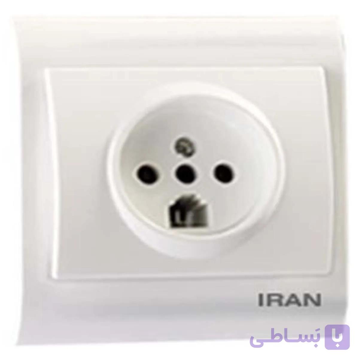 پریز تلفن دوکاره فضل الکتریک مدل الیزه روکار (بسته ی 120 تایی)