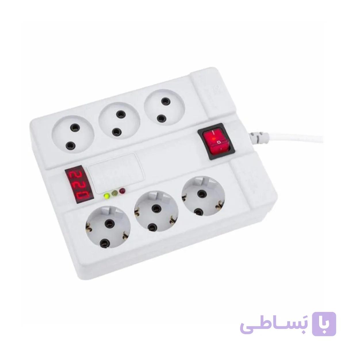 محافظ برق دیجیتال 6 راهی پارت الکتریک (بسته ی 10 تایی)