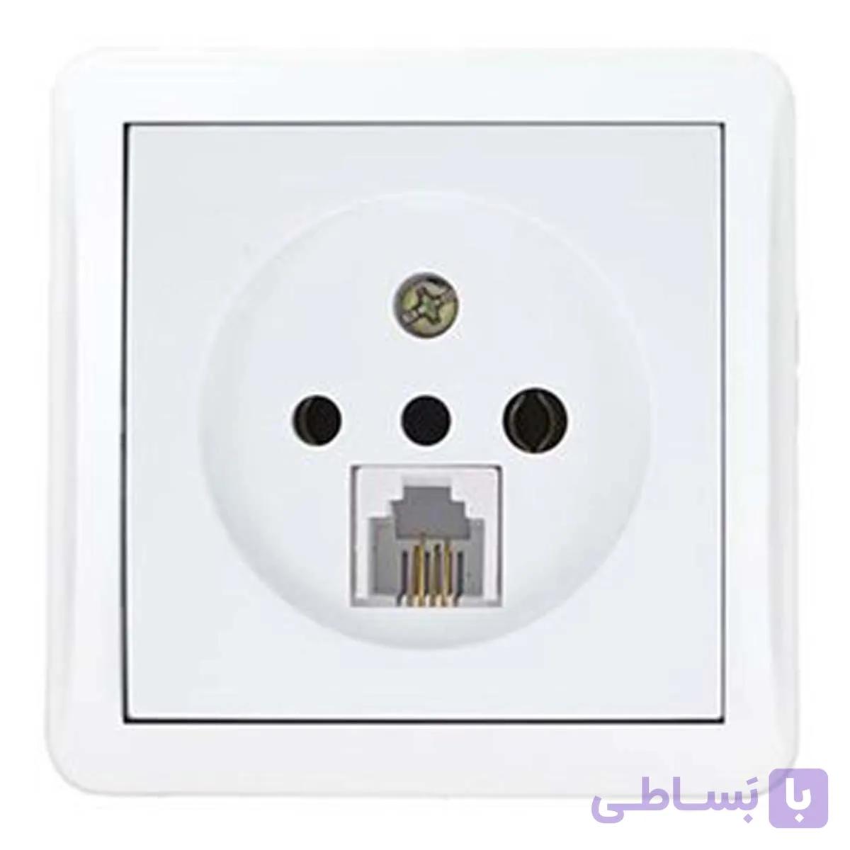 پریز تلفن دو سوکت پارت الکتریک مدل روکار شهاب (بسته ی 200 تایی)