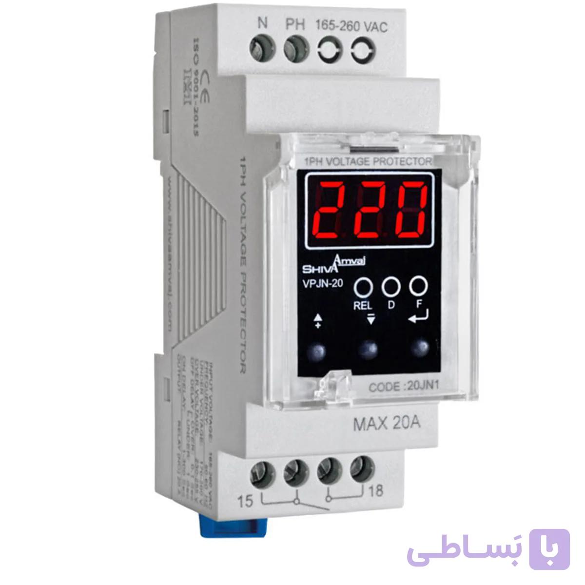 محافظ ولتاژ تک فاز دیجیتال شیوا امواج مدل VPJN_20