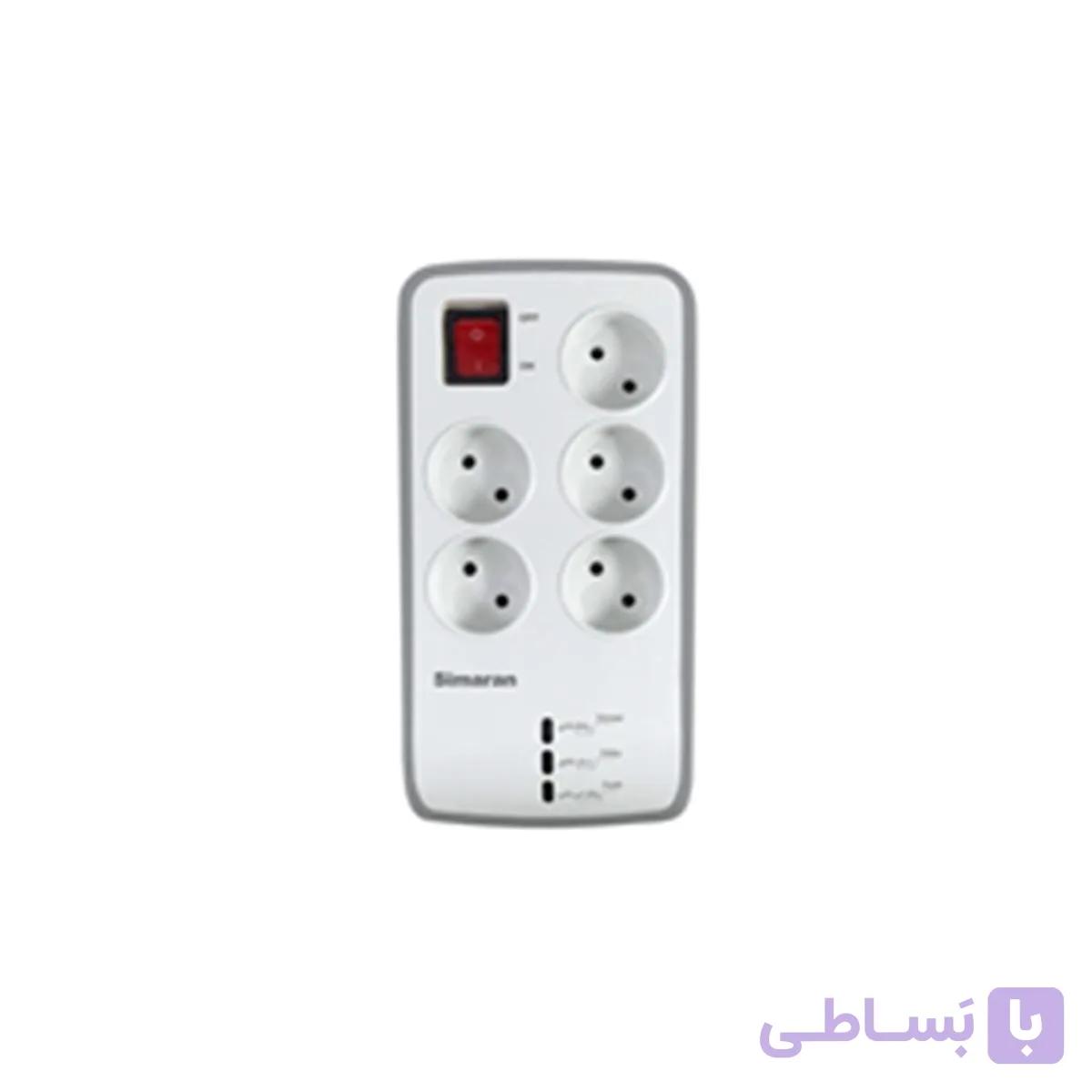 محافظ ولتاژ ٥ راهي ديجيتال صوتي و تصويري بدون ارت سیماران (بسته ی 24 تایی)