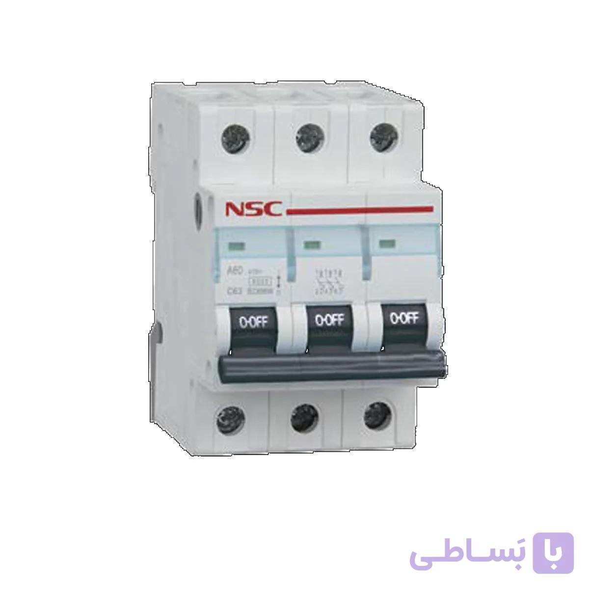 فیوز مینیاتوری سه پل NSC تیپ C (بسته ی 4 تایی)