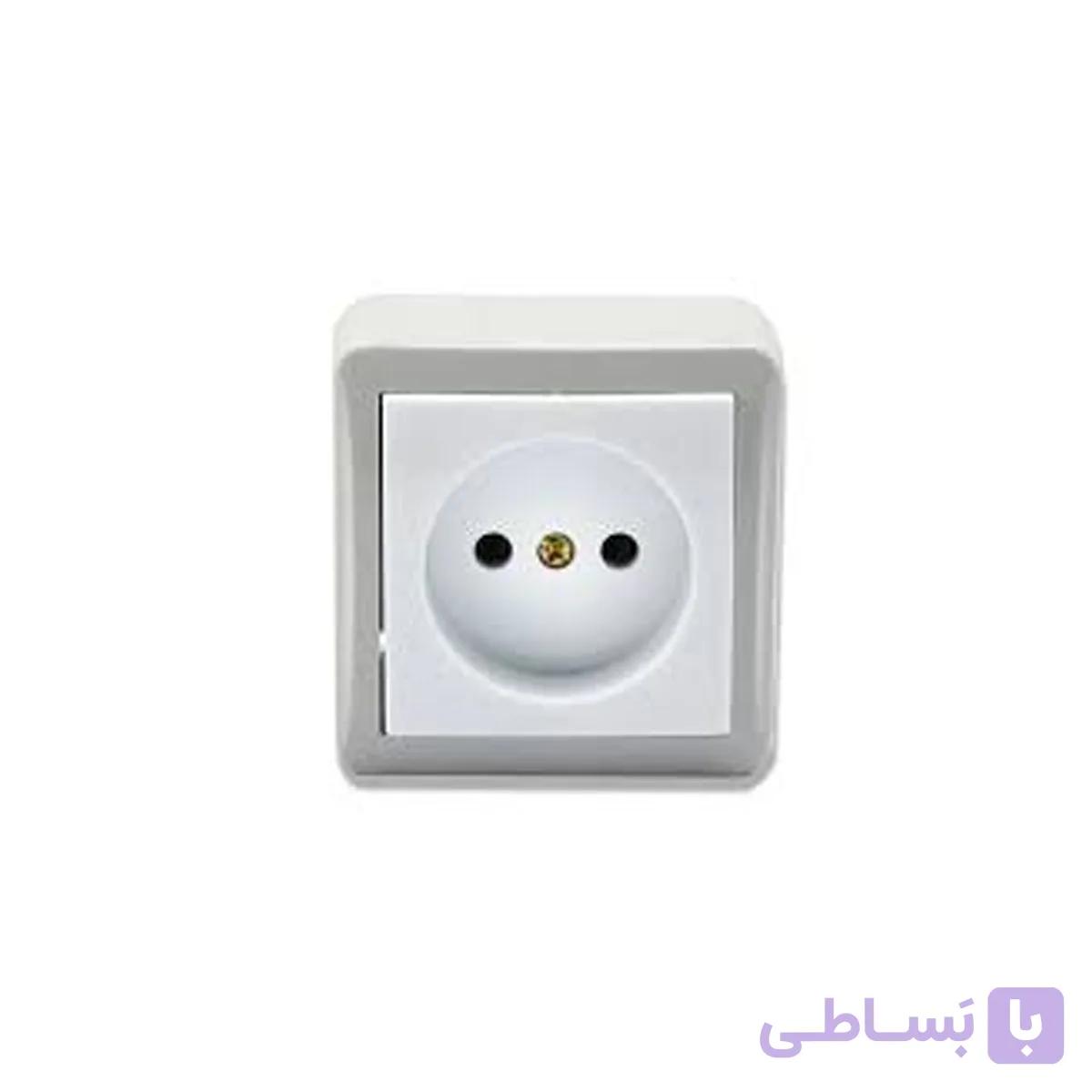 پریز بدون ارت دربدار پارت الکتریک مدل روکار شهاب (بسته ی 200 تایی)