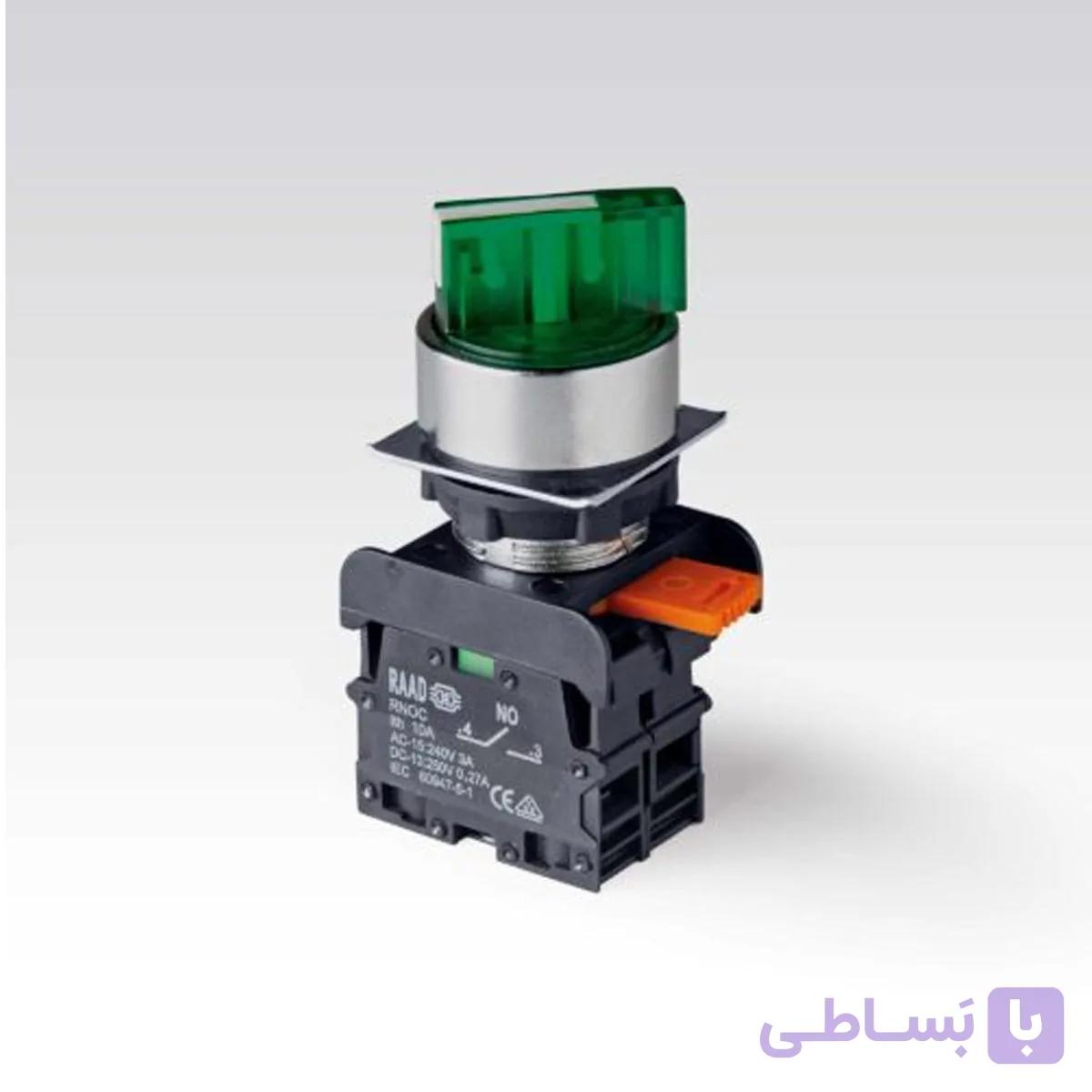 کلید سلکتوری چراغدار یکطرفه ثابت طرح فلزی 48 ولت رعد الکتریک (کارتنی) — تصویر 1