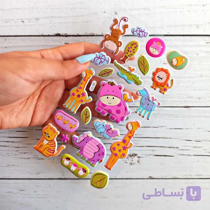 استیکر برجسته – برچسب طرح برجسته تم حیوانات بامزه — تصویر 1