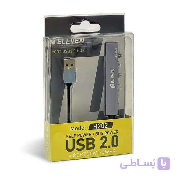 هاب USB 2.0 چهارپورت ELEVEN ایلون مدل H202 — تصویر 1