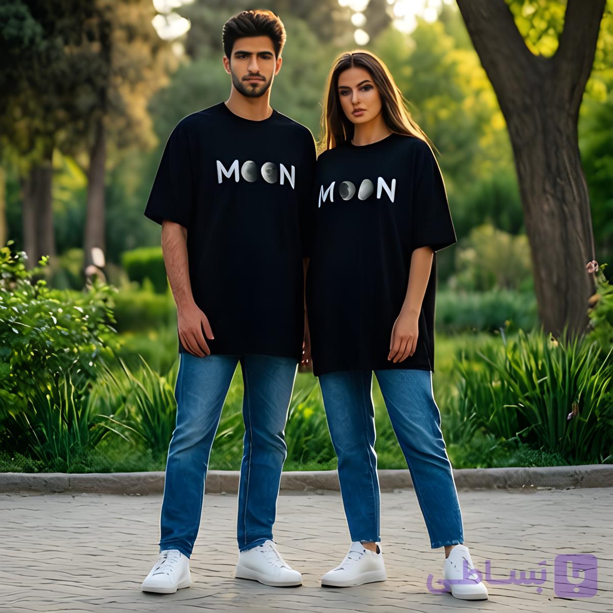 تیشرت سوپر لانگ طرح پفکی MOON | لش استایل تمام پنبه