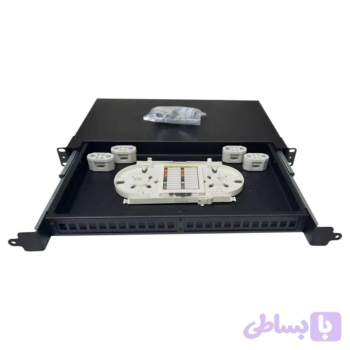 پچ پنل فیبر نوری 24 پورت LC مدل 24p-Lc-dx-1u برند نوین تجهیز تیدا