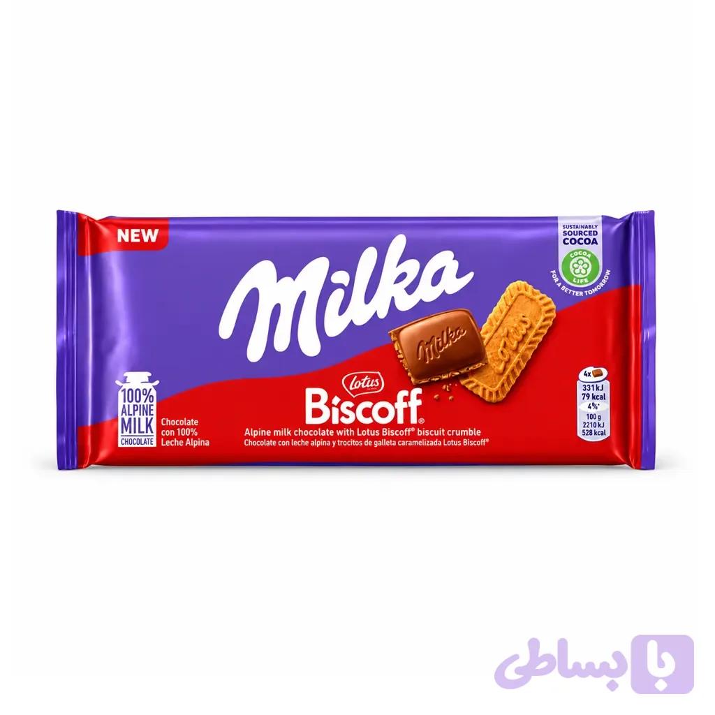 تابلت شکلات میلکا با مغز بیسکوئیت لوتوس 90 گرم
