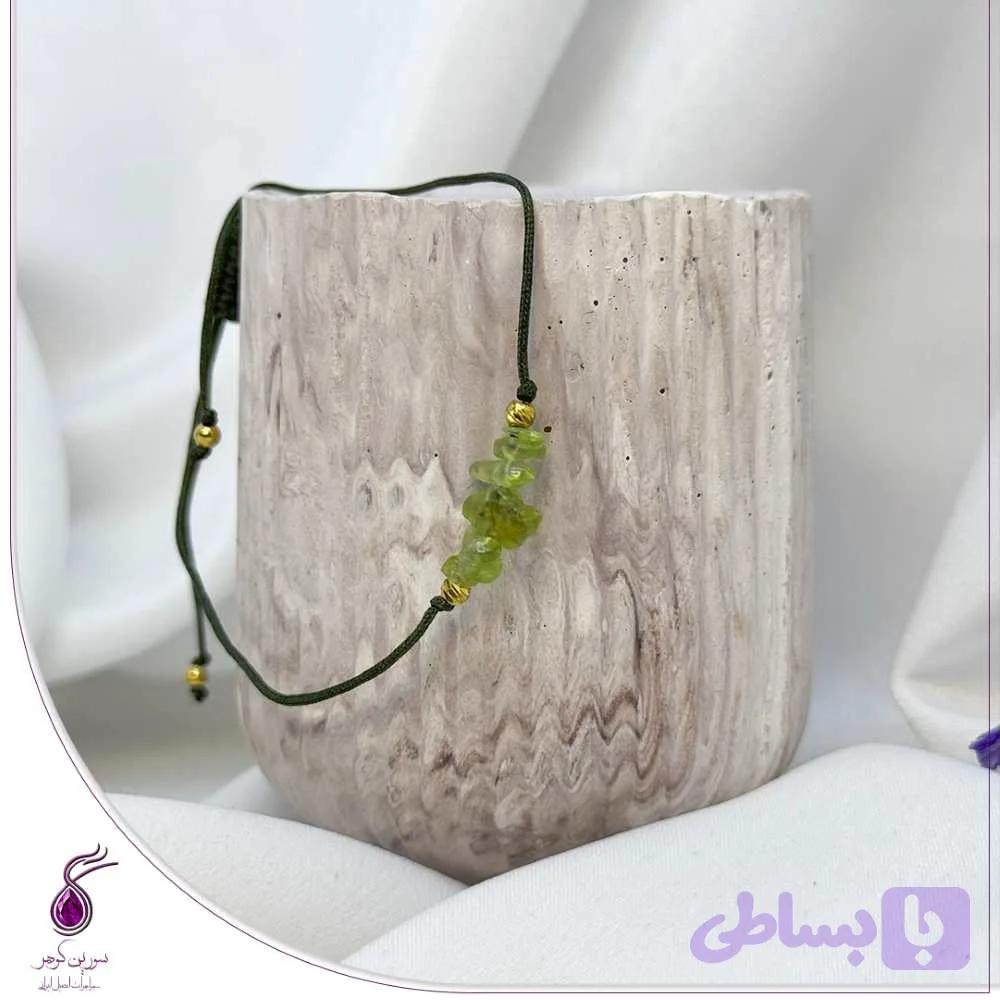 دستبند سنگ زبرجد چیپسی کد B157 — تصویر 1