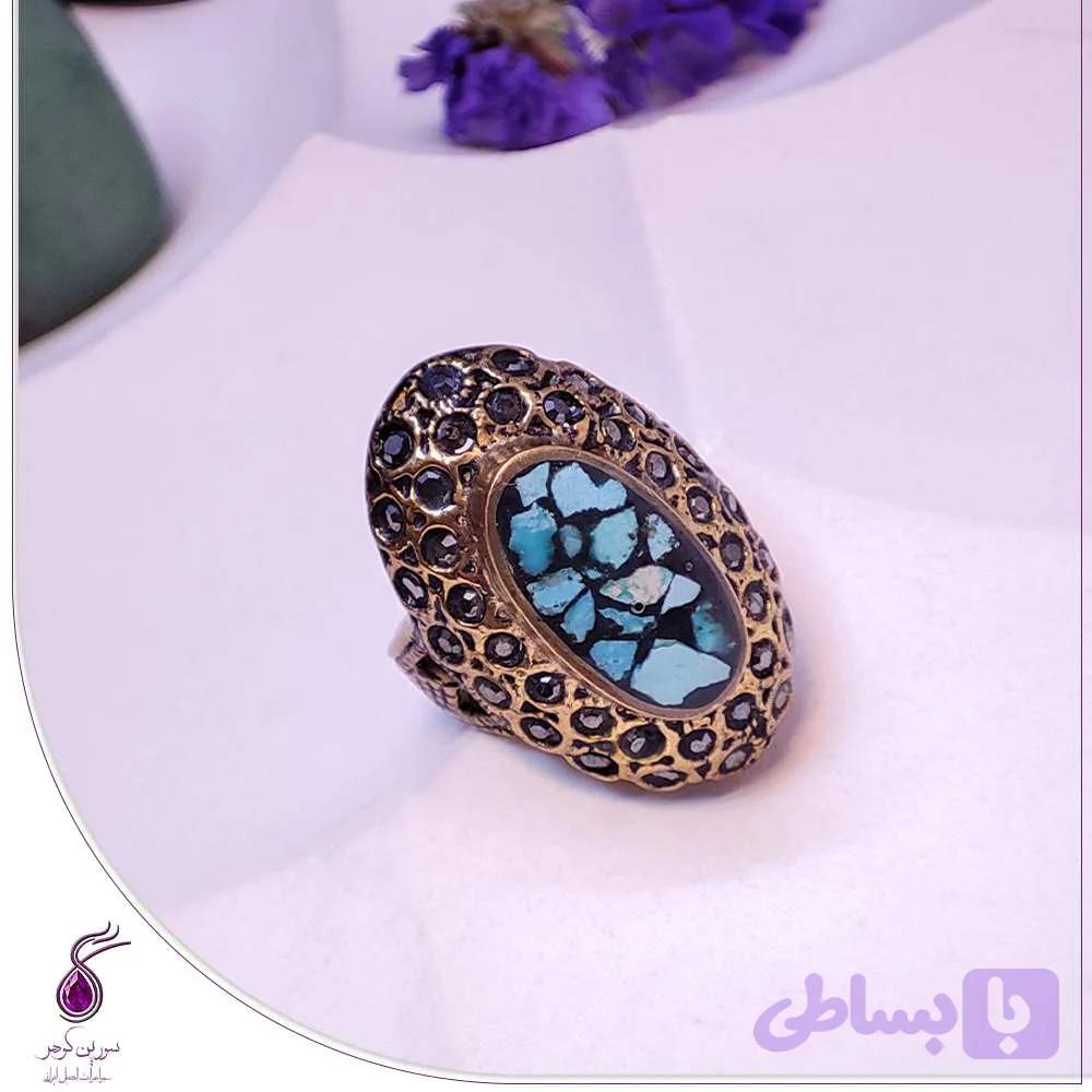 انگشتر فیروزه اصل کد R54 — تصویر 1