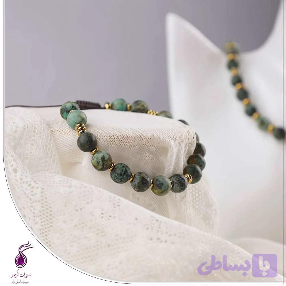 نیم ‌ست سنگ فیروزه آفریقایی کد S53 — تصویر 1