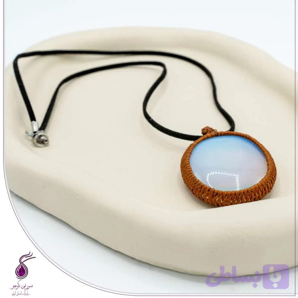 گردنبند چرمی سنگ اوپال کد N88