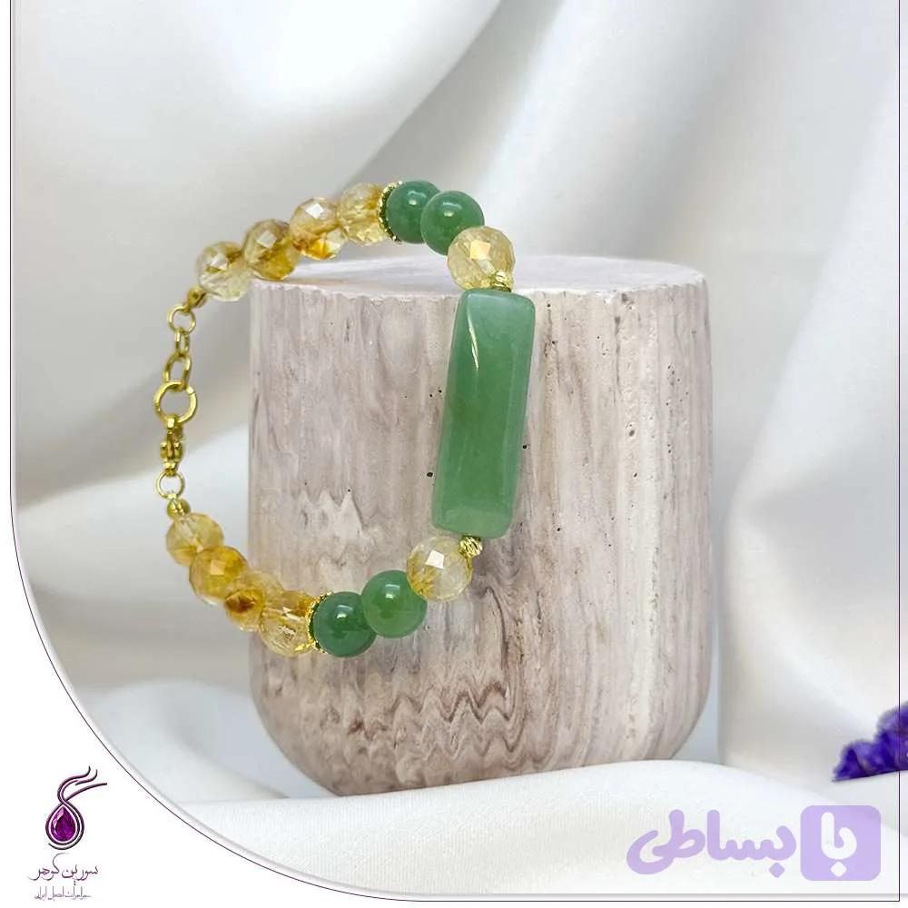 دستبند سنگ اونتورین و سیترین کد B138 — تصویر 1