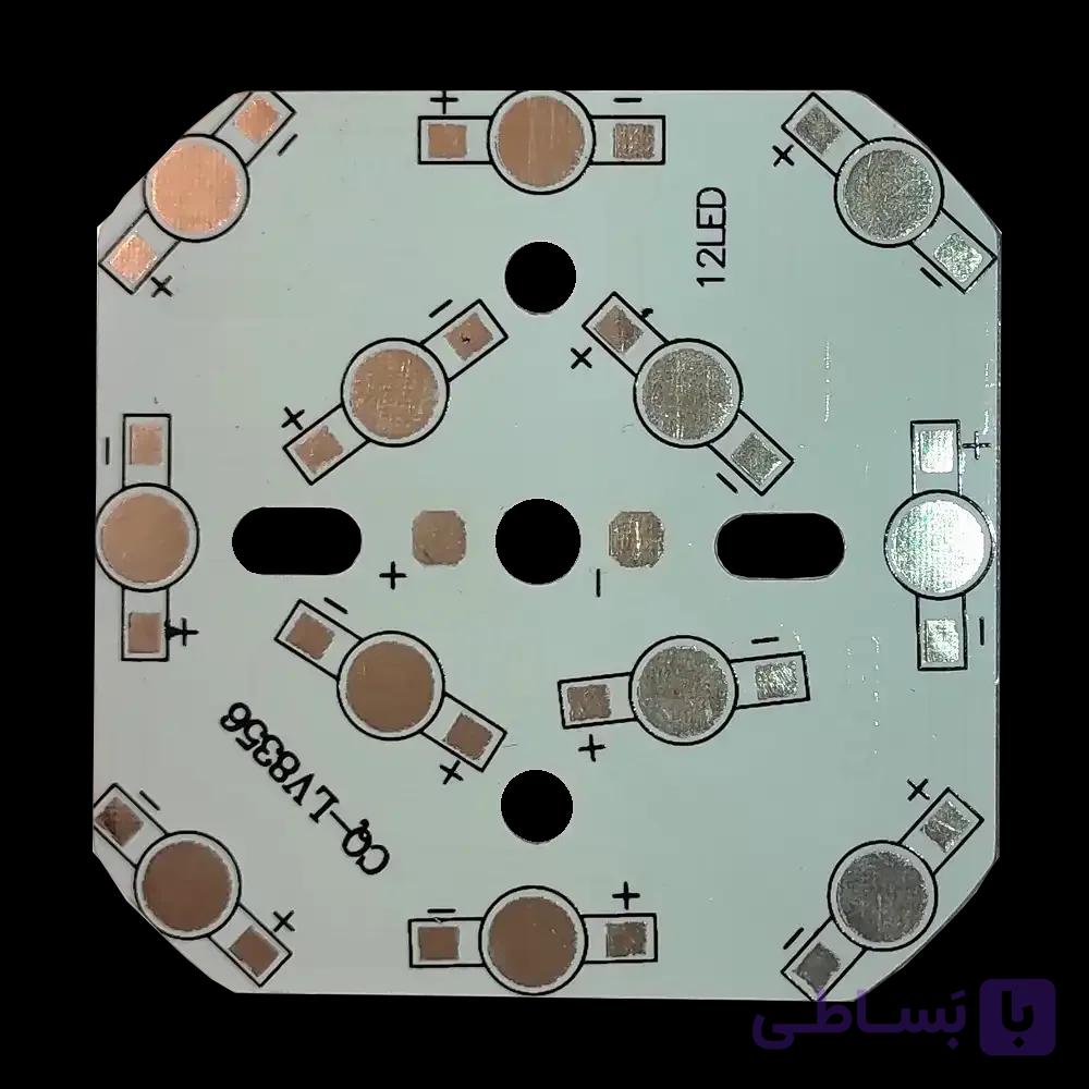 PCB 12w پاور ال ای دی مربع