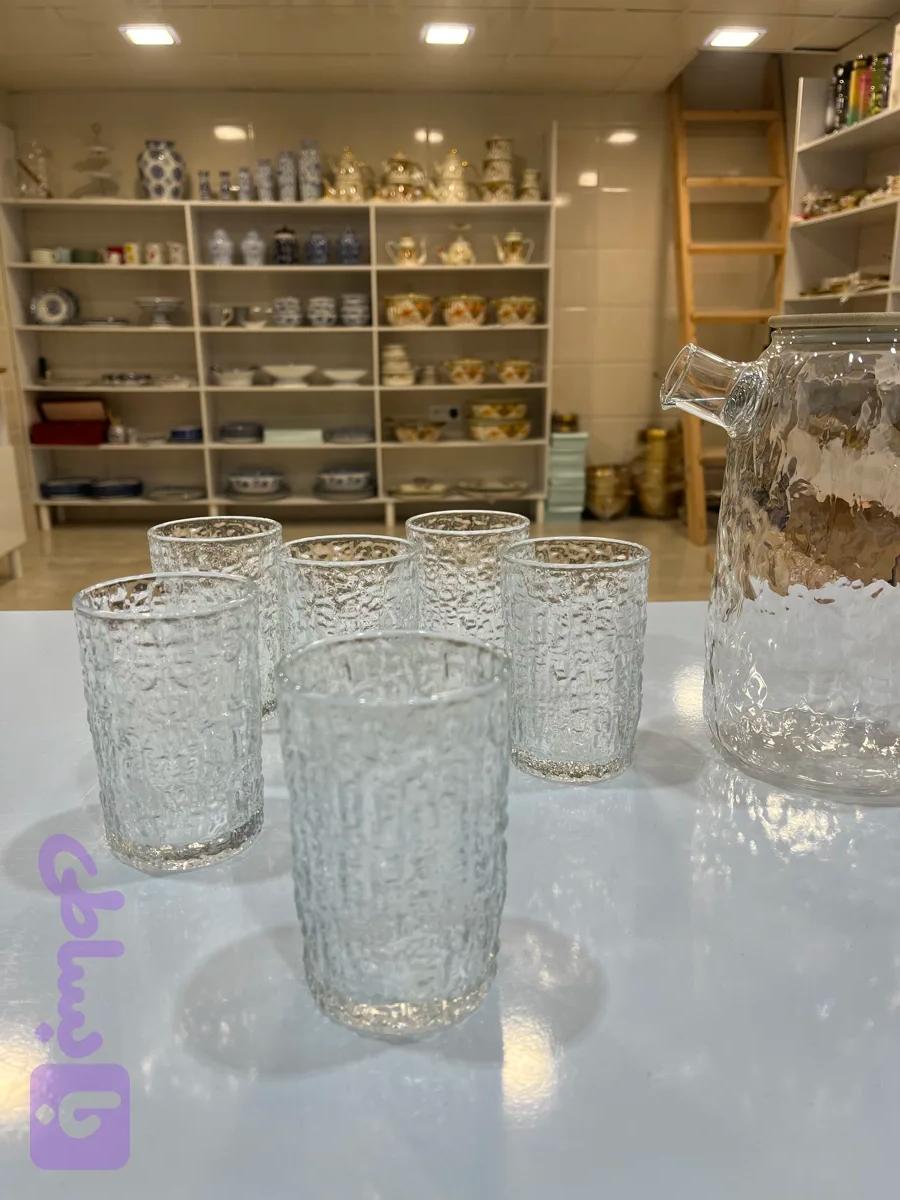 ست پارچ و لیوان پیرکس یخی