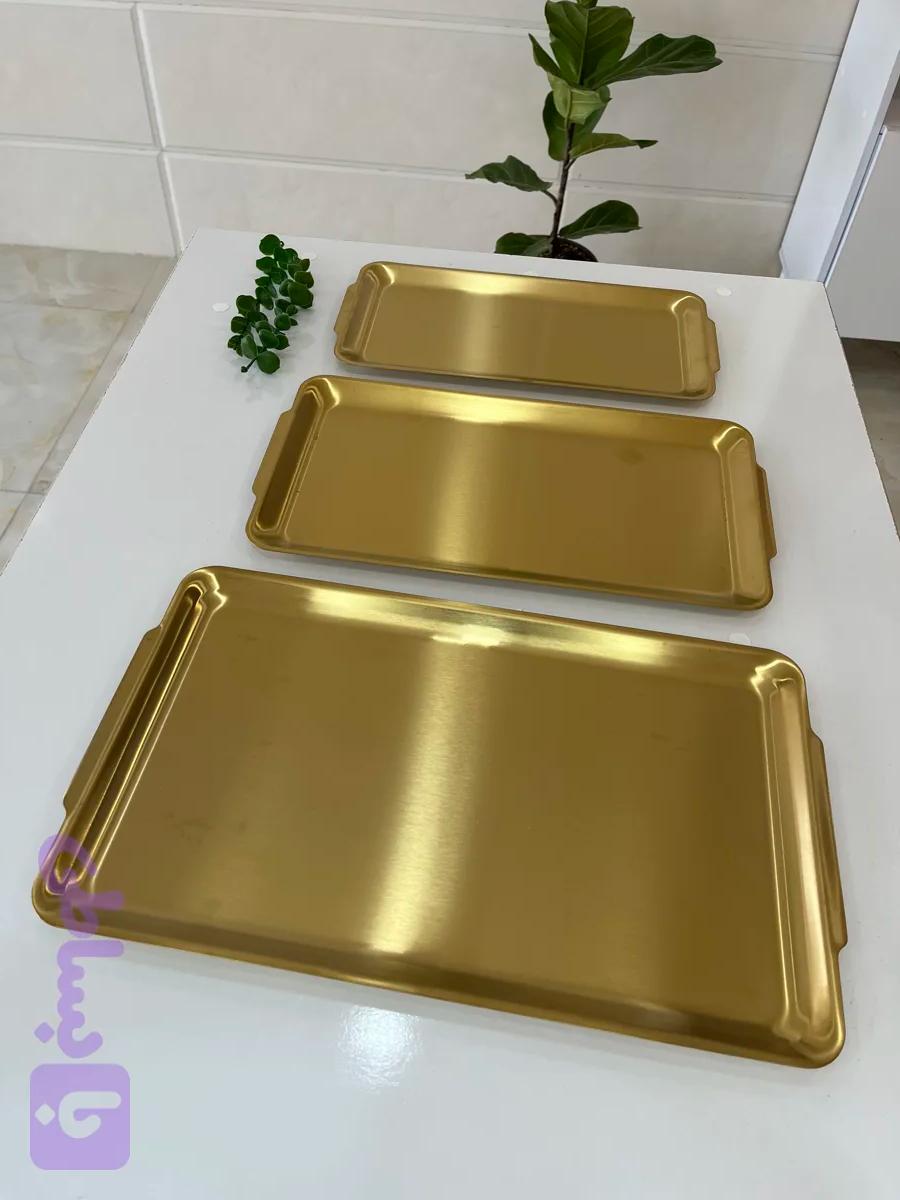 سینی استیل طلایی