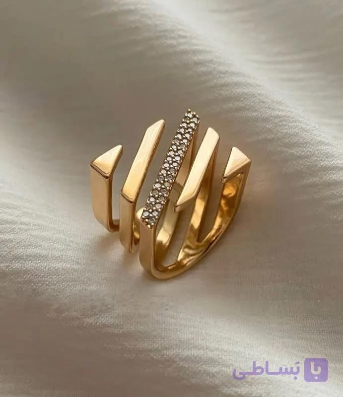 انگشتر خطی نگین دار برند ژوپینگ‌