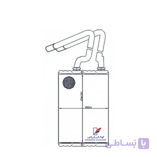 رادیاتور بخاری پژو 405 مدل دو تکه کوشش رادیاتور — تصویر 1
