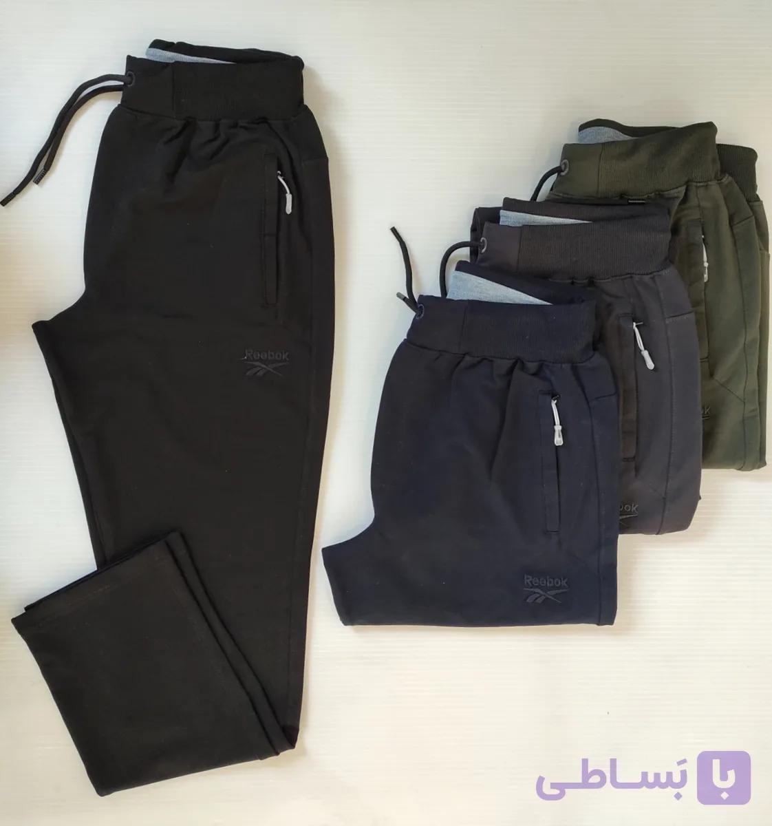 شلوار اسلش مردانه دمپا راسته جنس نخی طرح Reebok