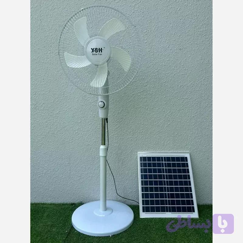 پنکه شارژی ایستاده بزرگ سولار YSH مدل SF-0901 با شارژ خورشیدی — تصویر 1