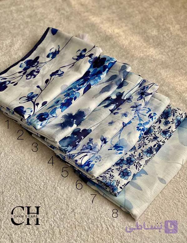 شال طرحدار سرمه ای کد sh4