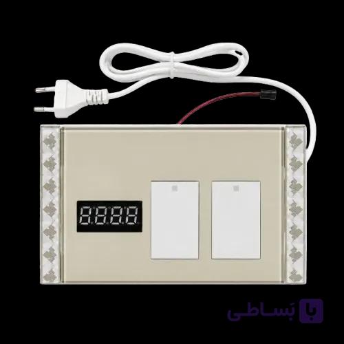 کلید لمسی آینه دو کانال به همراه نمایشگر دما و زمان (12 ولت بدون آداپتور )