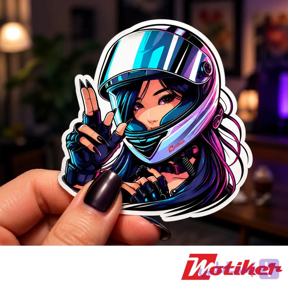 استیکر دختر موتورسوار Girl Rider
