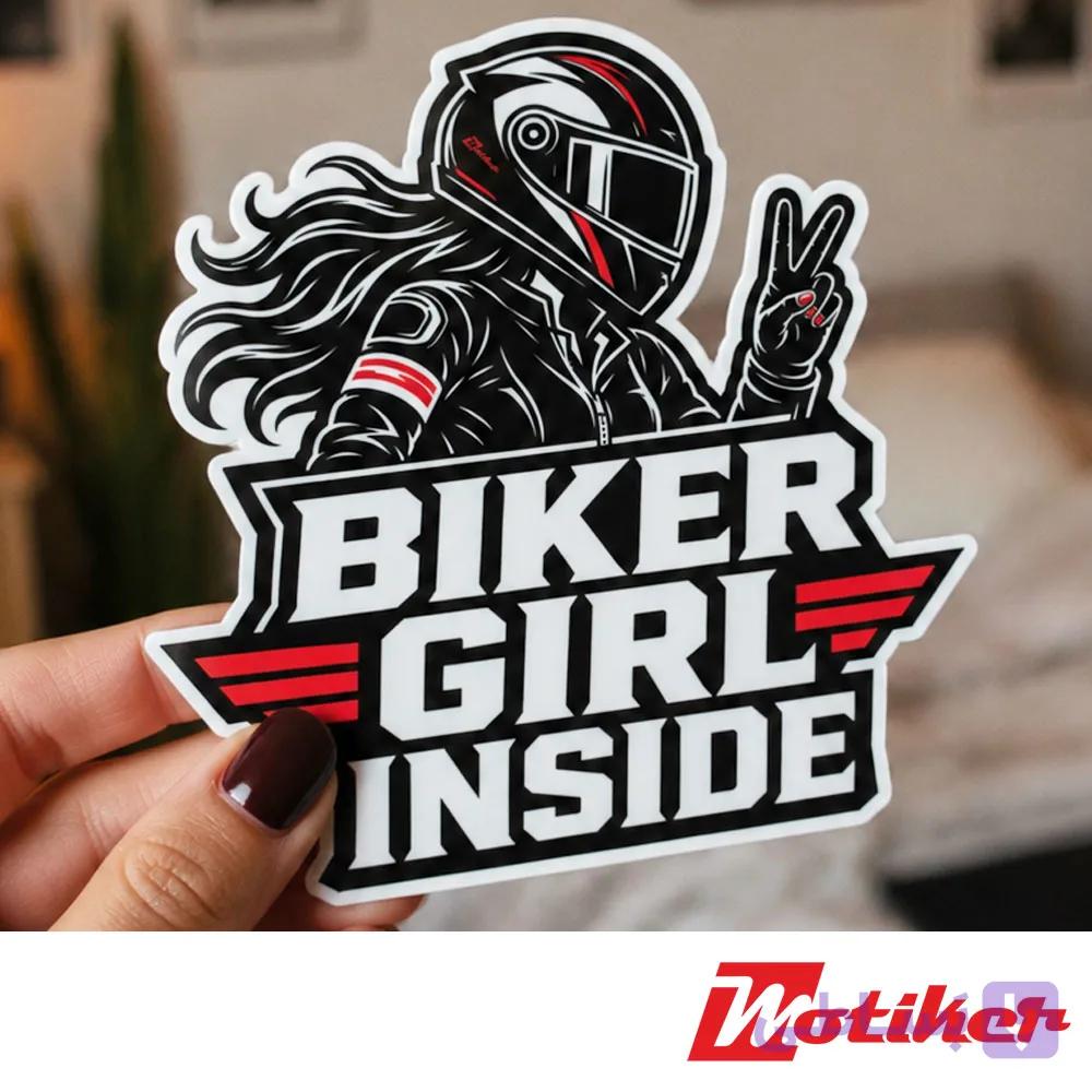 استیکر دختر موتورسوار Biker Girl Inside